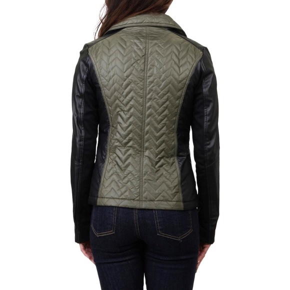 NWT LAUNDRY Quilted Faux Leather Motorcycle Jacket - Picture 3 of 8